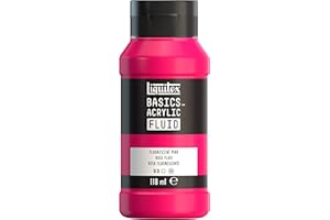 Liquitex 8870425 Basics Fluid Acrylfarbe mit fließender Konsiszenz, schnell trocknend, lichtecht, wasserfest, auf Wasserbasis, 118ml Flasche - Rosa Fluo