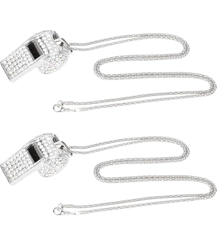 Sifflet à Paillettes Avec Collier Réglable - Acier Strass - Pour Entraîneurs, Enseignants, Arbitres - Son Puissant - 5