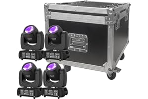 FODEXAZY 4 Unità 100W Teste Mobili LED DMX RGBW Luci Discoteca Effetto DJ Luce Spot Beam con Flycase Flight Case Scatola di Trasporto