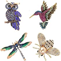 Set 4 Spille A Farfalla Con Strass - Distintivi Decorativi Per Vestiti, Sciarpe E Accessori Donna