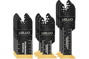 LEILUO Lot de 10 lames oscillantes en titane pour outils multifonctions pour bois et clous compatibles avec DeWalt Makita Ryobi et plus encore