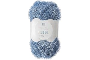 Frida's Wollhaus Rico Design Creative Bubble Fil éponge - 50 g - Laine pour tricot et crochet - 57 couleurs (024 - Bleu)