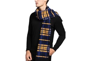 prettystern longue Écharpe chaude en soie pour hommes effet velours brossé