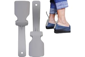 biped 2 paia di mini calzascarpe a clip – pratico aiuto per indossare le scarpe senza sforzo – flessibile, protegge calzature e calzini – per adulti, bambini e anziani z2928(grey)