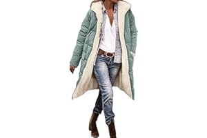 DUHENWU Winter Coats for Women UK Warm Fleece Lined Overcoat Outerwear Full Zip Hooded Long Jackets Ladies Long Sleeve Down Jacket Longline Padded Puffer Coat Cardigans Quilted Raincoat Hoodies