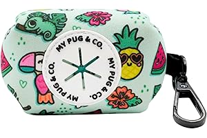 My Pug - Porta Bolsas Caca Perro | Accesorios para Perros | Dispensador Bolsas Caca Perro | Perros Accesorios | Porta Bolsa Tela Excrementos | Accesorios Perros para Bolsas Caca Perro (Tropical)