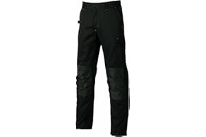 UPOWER U-Power Pantalon de travail pour homme, pantalon cargo à taille élastique, avec poches genouillères, multi_poches, tissu confortable, vêtement extérieur résistant et durable (Black Carbon 46)