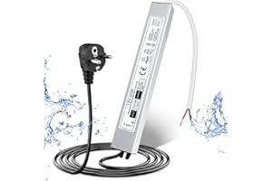 LIGHTINGWILL LED Trafo 12V 40W IP67, Outdoor Wasserdicht Transformator mit Stecker, LED Netzteil Treiber 230V auf DC 12 Volt Adapter, LED Driver Außen für LED-Streifen Lampen Strahler Lichtbänder