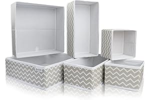 Qoolish Drawer Organiser Set of 6 Sturdy Draw Organizer to sort Your bedroom, Wardrobe and Drawer - Tidy Up Your Space with our Collapsible Clothes Organiser for Shirts, Ties, Socks, Bras, Underwear