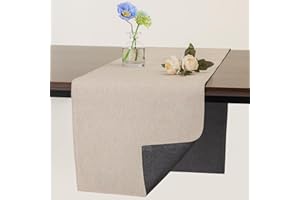 Banchif Caminos de Mesa Lavables Caminos de Mesa de Doble Cara Caminos de Mesa de Lino Camino de Mesa Antideslizantes, Adecuado para Bodas, Fiestas, Uso Doméstico