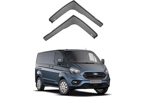 iSpeed Wind Deflectors For Ford Transit Custom/Tourneo Custom 2012-2023 2pc Set - Keep Your Car Ventilated in Rain - Reduce Wind Turbulence - Tinted In-Channel Type