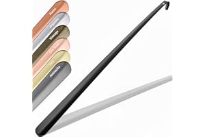 JK Trade® L'originale, calzascarpe in acciaio inox resistente, 72 cm, lungo da appoggiare, in modo rapido e delicato sulla schiena, lunghezza e larghezza ideali, adatto per le scarpe da lavoro