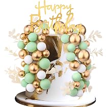 54 Pcs Khaki Gold White Cake Ball Decorations - Multi-Size Foam Ball Toppers For Wedding, Birthday, Valentine's