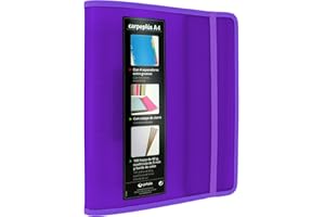 Grafoplás 88200035. Carpeplús Carpeta de 4 Anillas, A4, Violeta, Polipropileno, con Solapa Lateral, Recambio de 100 Hojas, Separadores y Sobre Transparente, Multiline.