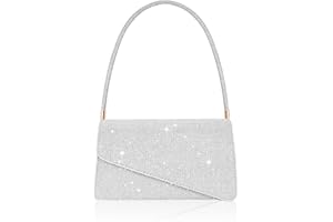 Toptime Clutch Damen, Glitzer Pailletten Kleine Handtasche Damen mit 2 Fächern