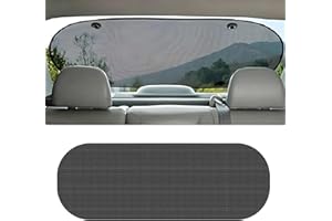 Autoscheiben-Sonnenschutz, KACEPAR Nylon-Mesh-Sonnenschutzbeschattung für Fahrzeug-Heckscheiben-Windschutzscheibe, UV-Schutz Wärmedämmung, 100x50 cm - Schwarz