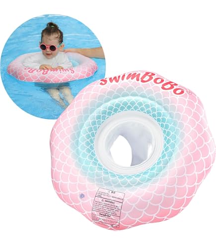 Baby Schwimmring Mit Sitz – Für 6–36 Monate, Aufblasbar, Meerjungfrau-Design, Mit Sicherheitsgriff & Doppeltem Ventil