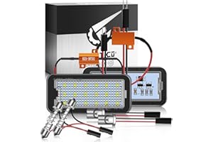 TECTICO LED Luces matrícula coche E-Mark ECE 6000K Blanco puro canbus No hay error Luz de matrícula Compatible con FIAT 500 / C ABARTH CANBUS TARGA, 2 piezas