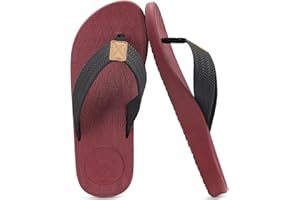 KuaiLu Infradito Uomo Estive Morbide Pelle Ciabatte Comode Arch Support Spiaggia Piscina Sandali Cuoio Mare Leggere Antiscivolo Gomma Suole