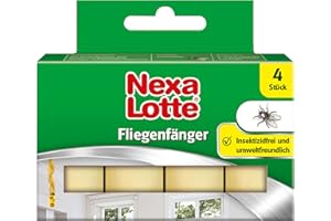 Nexa Lotte Fliegenfänger, 4 Stück zum Bekämpfen von Fliegen, mit hoher Klebekraft und Lockwirkung