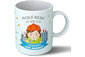 Planetacase - Taza Ingeniera - Regalo Original Ingenieros Ingeniería - Cerámica 330 mL - Taza Desayuno Apta para Microondas y Lavavajillas - Resistente a Lavados