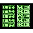 5 Set Night Glow Radium Exit Waterproof Emergency Sign Sticker (Total 10 Stickers)