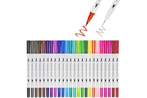 WINKIN 24 feutres aquarelles stylos colorés marqueurs avec double pointe pinceau stylo lettrage Calligraphie feutres stylo marqueur professionnel pinceau
