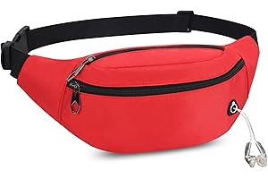 JAZUX Marsupio Sportivo Uomo Donna Grande con 3 Zip Tasche Cintura Regolabile e Dotato di jack per cuffie Impermeabile per Viaggio Ciclismo Running Escursionismo Campeggio