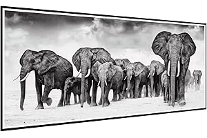 AOAOBIGS Large 5D Diamond Painting Kits for Adults Beginners Elephant Diamond Art Full Drill Round Dots Diamond DIY Gem Art Painting Kits for Wall Decor Home Office Decoration 35.4in*15.7in Without Frame