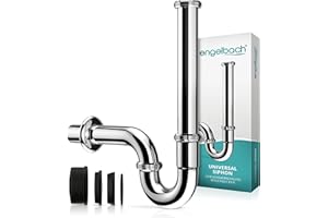 Engelbach® Siphon Waschbecken extra Lang 200mm - Abflussrohr, Röhrensiphon 1 1/4 inkl. Gummimanschette - Universal Syphon, Sifon für Badezimmer mit Montage-Video