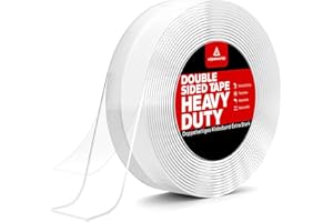HOMMAND Dwustronna taśma klejąca Heavy Duty, 5 m, wielofunkcyjna taśma klejąca, zdejmowana, montaż, taśma klejąca (5m x 2cm x 1mm)