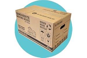 MoveRite Large Strong Cardboard Moving Boxes – Pack of 20 (47 litres 52cm x 30cm x 30cm) Removal Boxes for Moving House – Packing & Storage Cartons with Carry Handles by Triplast