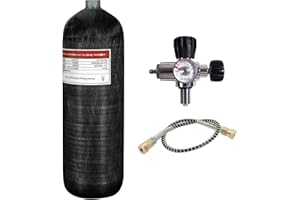 ‎TUXING TUXING 4500psi Carbonfaser-Lufttank 6,8 l, PCP-Paintball-Druckluftsystem mit Ventilregler-Messgerät für PCP-Luftgewehre, Tauchgeräte