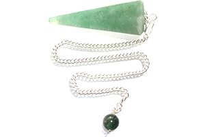 GREEN CROSS TOAD Healing Gemstone Crystal Point Pendulum - Divination, Dowsing, Scrying (Green Aventurine)
