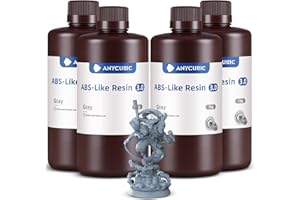 ANYCUBIC Résine ABS Like 3.0, Gris 4KG, Résine pour Imprimante 3D LCD/DLP, Résine Photopolymère UV 405nm offrant une Excellente Résistance et Résilience, Haute Précision, Faible Odeur