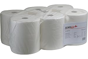SemyTop mit Spezialkern, für Markenfreie Spendersysteme, 2 lagig hochweiß, 21 cm, circa 130 m, 4er Kern, 1er Pack (1 x 6 Stück), ST-88723