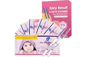 CHARMCHIC 50 Tests Grossesse Détection Précoce Bandelettes, Pregnancy Testtest, Emballés Individuellement Tests Grossesse Précoce Bandelettes, Facile à utiliser, Les Résultats Sont Clairs, Rose