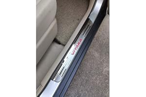 AILZNN TravesañOs De La Puerta Placa Desgaste para Suzuki Vitara 2015-2020, Protector Umbral Puerta Coche Inoxidable Bienvenidos Guardias Placa Pedal Accesorios para Coche, 4 Piezas