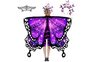 plainshe Butterfly Wings, Fairy Wings for Adults, Butterfly Costume, Halloween Costumes for Women, 3PCS Butterfly Cape Set.