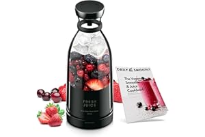 Dailysmoothy® Portable Blender 350ML, Personal Blender Bottle for Shakes and Smoothie Maker with USB Rechargeable and Wireless Charging, Powerful Mini Blender Fresh Juice, Smoothie Blender,Gym/Travel