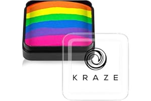 Kraze FX Dome Cake - Neon Rave (25 g), professioneller Split Cake für Gesichts- und Körperbemalung, hypoallergen, sicher und ungiftig, kinderfreundlich, ideal für Messen, Karneval