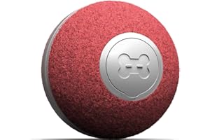 Cheerble mini ball 2.0 - Smart interactive self rolling ball for cats - 3 play modes - cat toys - USB rechargeable - interactive kitten toy - electric cat toy - RED