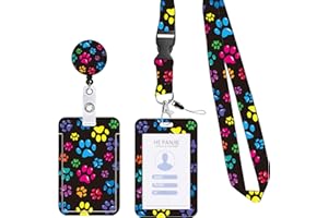 Zemolo - Portatarjetas de identificación con cordón para cuello y tarjetero Swivel Lobster Clasp con cordones retráctiles para tarjetas de estudiante de enfermera, llaves de cámara (Patte)