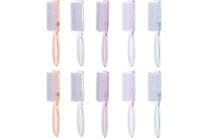 Healeved 10pcs Long Handle Nail Brush Nail Nails Toes Brush Cleaner Fingernail Brush Handle Toe Plastic Brush Makeup Kit Fingernail Brush with Handle Manicure Scrubbing Brush Nylon