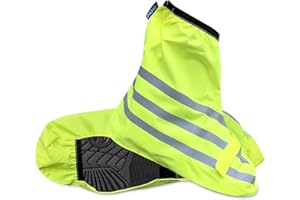 Maxentico Schuhüberzieher Wasserdicht mit Reflektorstreifen, Regenschutz Schuhe, Fahrrad Überschuhe Regen, Regenüberzieher Schuhe Fahrrad, Regenschuhe Fahrrad, Fahrradüberschuhe für Fahrradfahren
