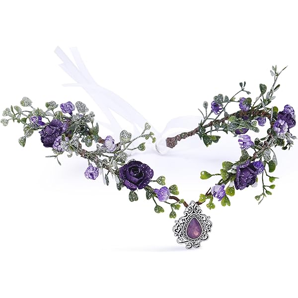 Serre-tête Couronne De Fée Forestière Avec Fleurs Et Cristaux - Pour Cosplay, Fête, Mariage, Halloween