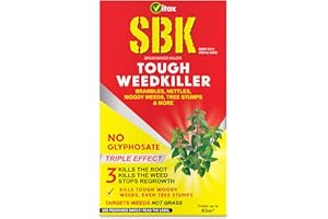 VITAX LTD Vitax SBK Tough Weedkiller, Kills Down To The Roots, Suitable For Brambles, Nettles, Dock, Woody Weeds, Hardwood & Tree Stumps, Targets Weeds Not Grass, Concentrate - 250Ml, Coverage 83M2