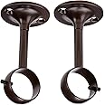Amazon Basics Curtain Rod Ceiling-Mount Bracket, Set of 2, Dark Bronze (Espresso)