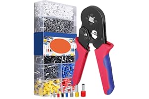 UENNM Crimpadora de Terminales de Alambre Aislados, Crimpadora Alicates de Terminales con 1200PCS 0.25-10.00 mm² Conectores De Crimpado Aislados,Alicates para Electricista, Kit de Herramientas de Crimpado