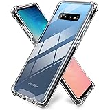 ProCase Funda Transparente Galaxy S10, Carcasa Híbrida Ultra Fina de TPU, Bumper Rugoso con Esquinas Reforzadas/Marco Negro A